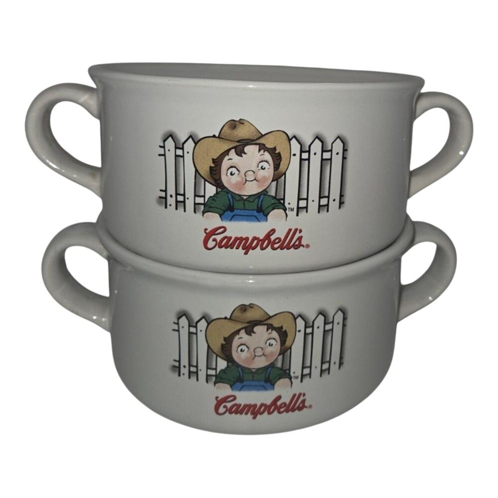 Campbell's Campbell Kids Set of 2 16oz Ceramic Handled Soup Mugs White